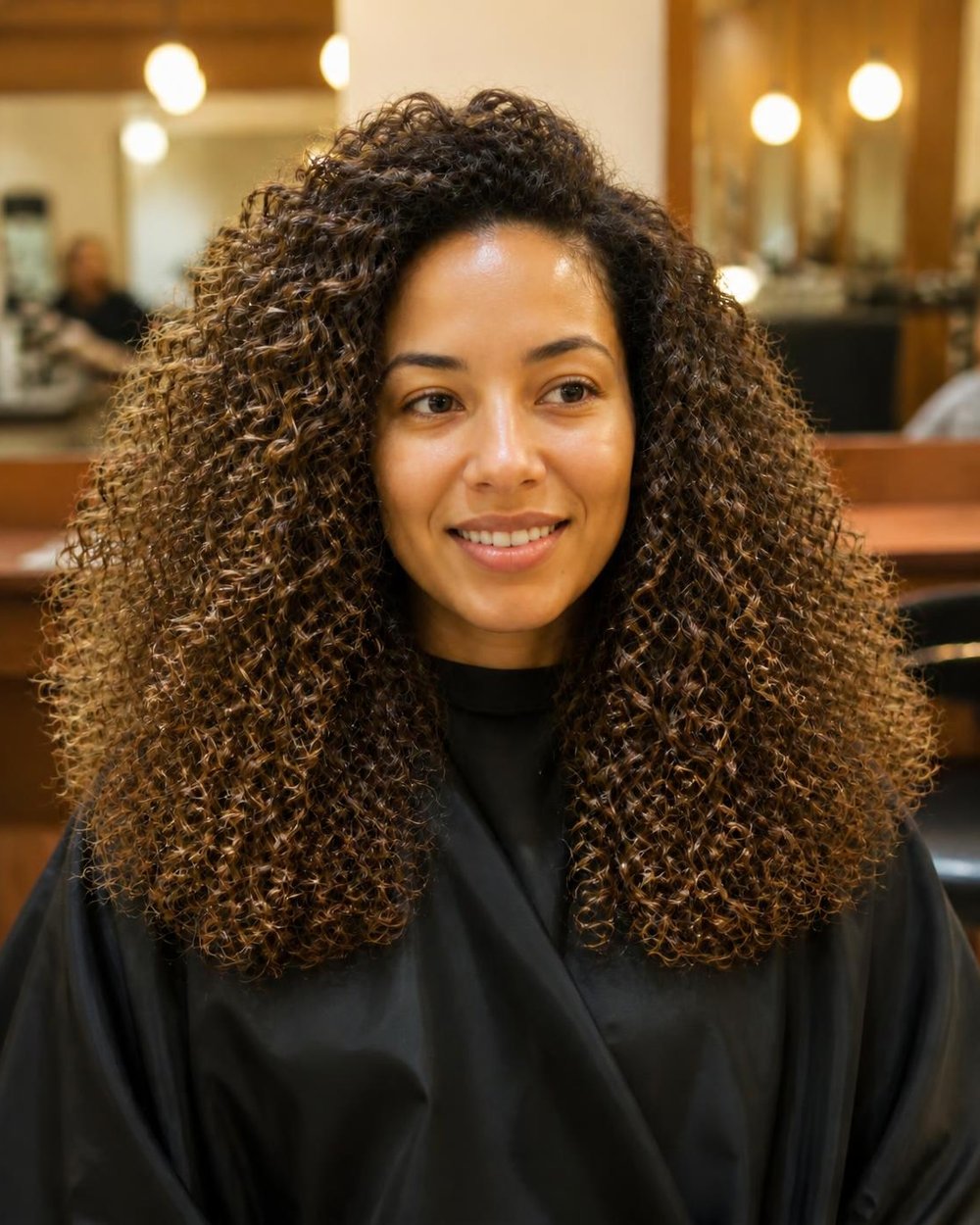 Dry curl cut, after