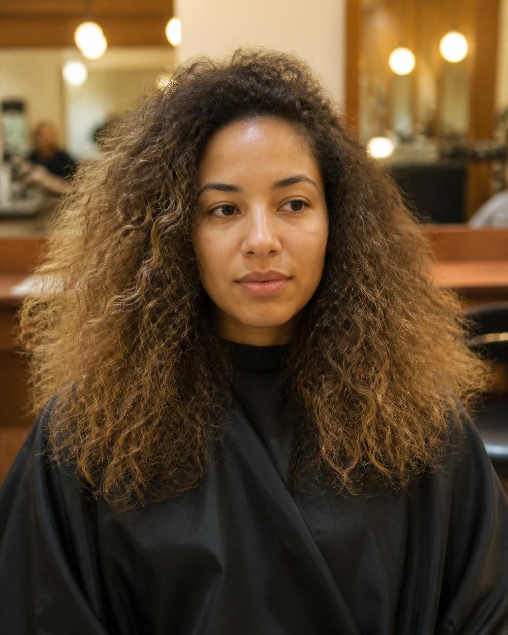 Dry curl cut, before