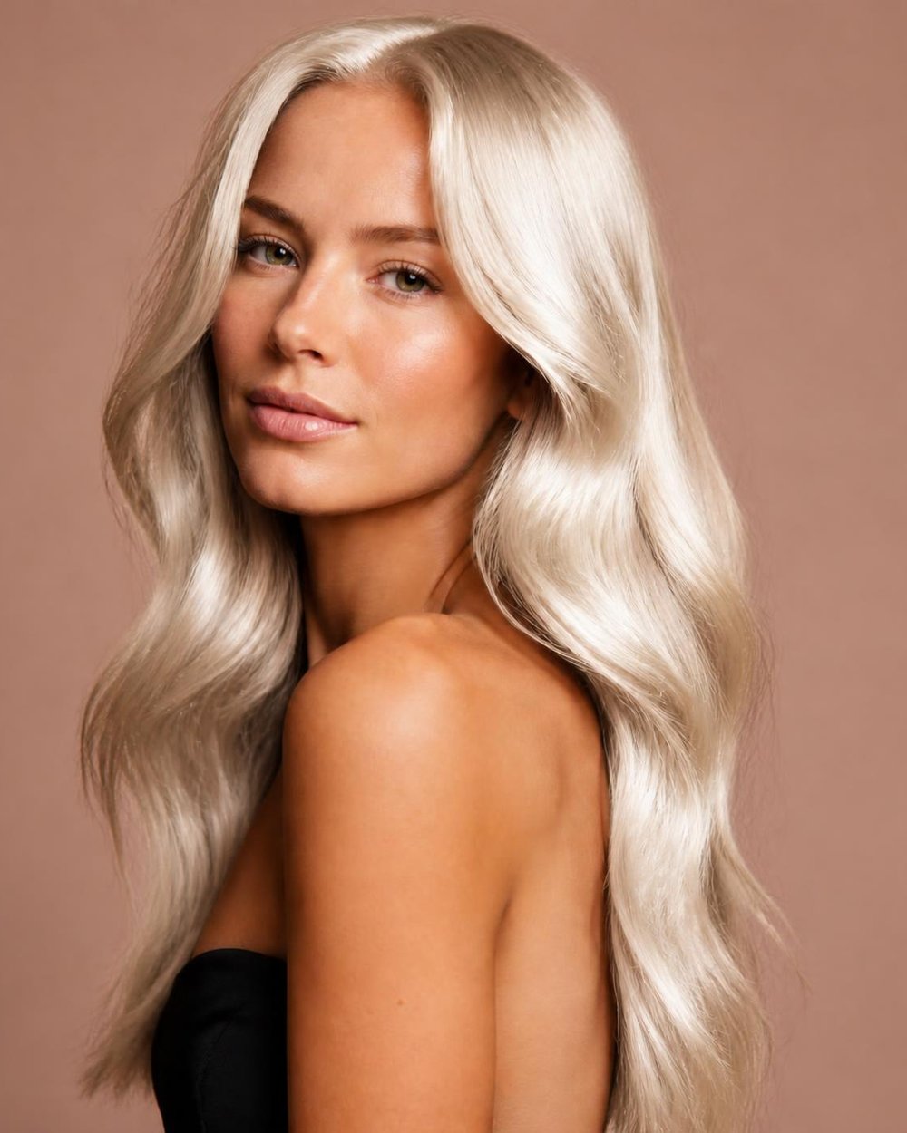 Model with platinum hair